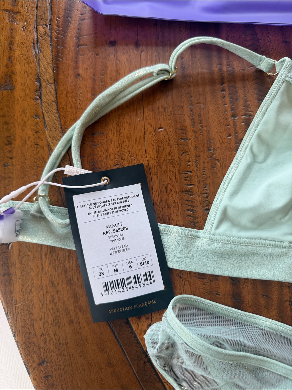 Maison Close Water Green Sheer Triangle Bikini Set Top Usa 6 And Bottom Usa 4 — image 4 of 8